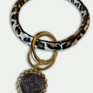 Up-Cycled Leopard Wrist Keychain