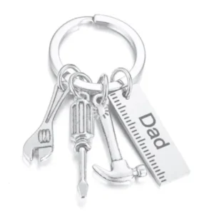 Silver Father's Day keychain