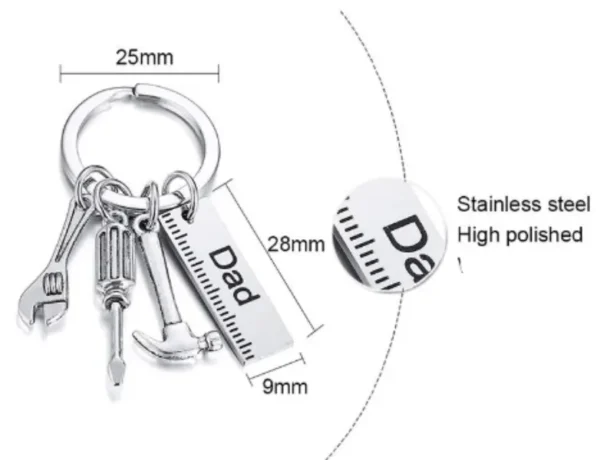 Silver Father's Day keychain - Image 2