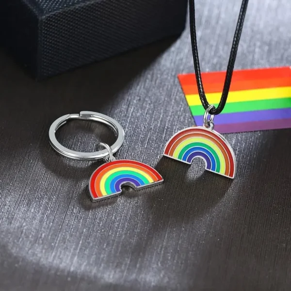 Stainless Steel Rainbow Keychain