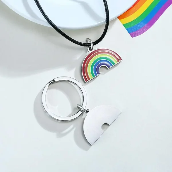 Stainless Steel Rainbow Keychain - Image 2