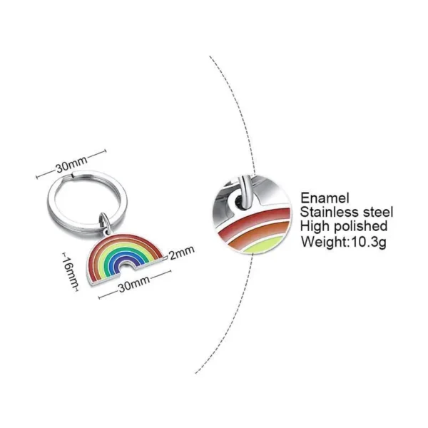 Stainless Steel Rainbow Keychain - Image 3