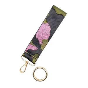 Camouflage and Sparkle Strap Keychain